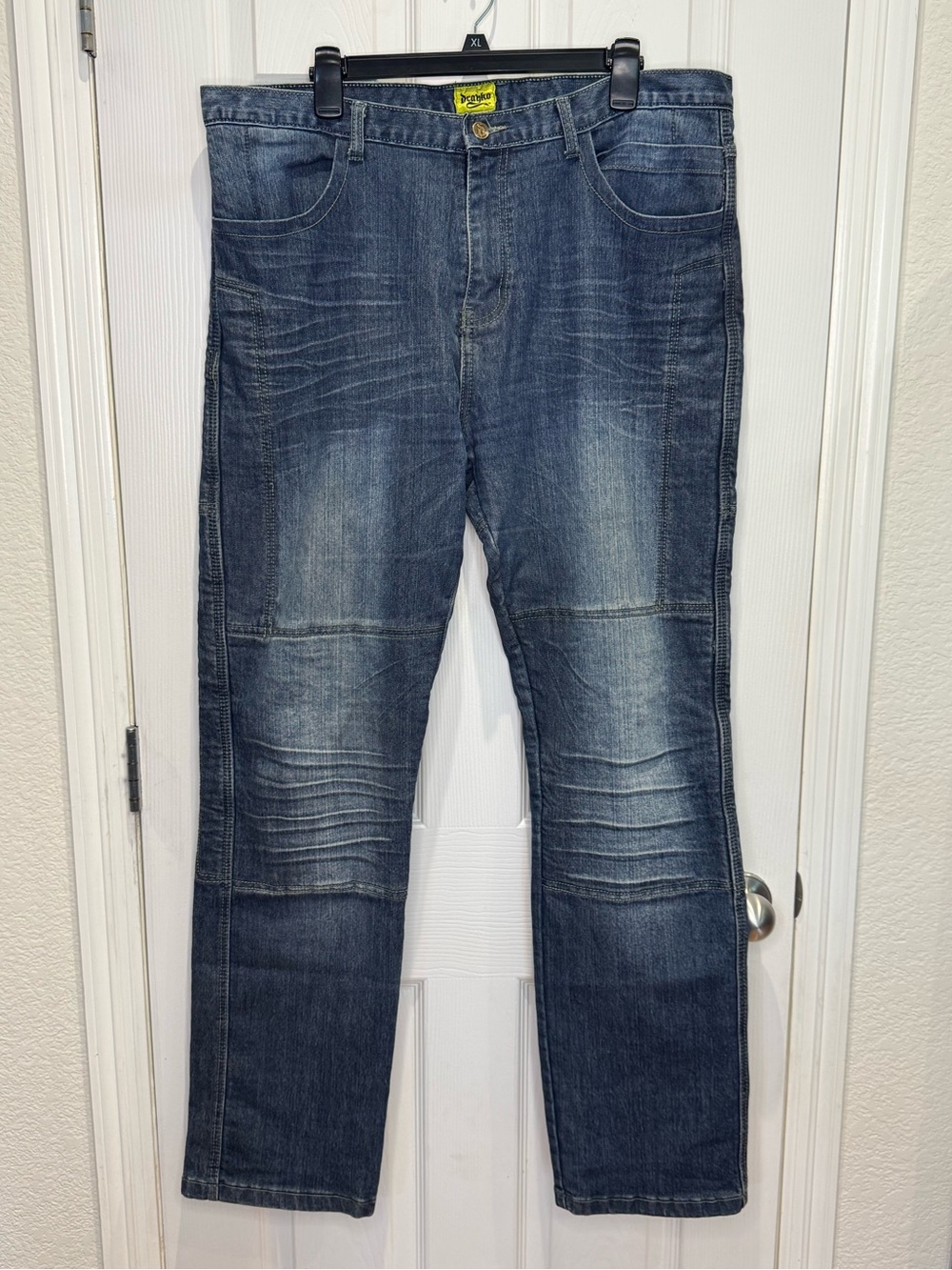 Drayco Men's 38x34 100% Kevlar Lined Motorcycle Riding Denim Jeans Blue
